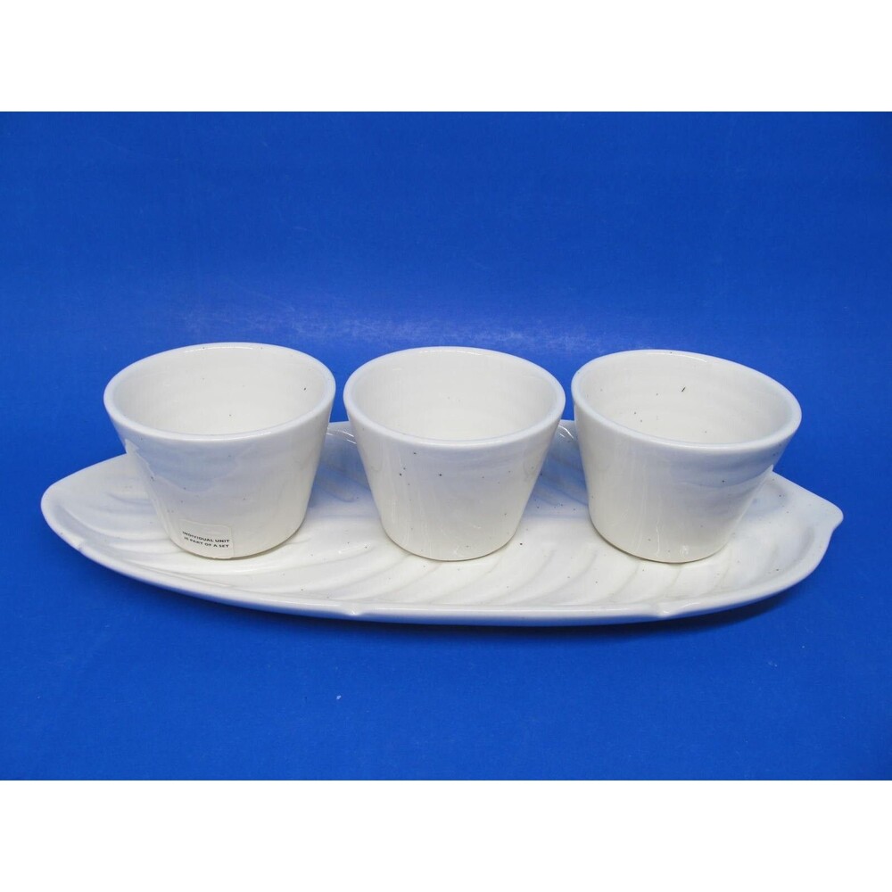Lenox Kate Spade New York Cannon Street Leaf Shaped Condiment Tray And 3 Bowls